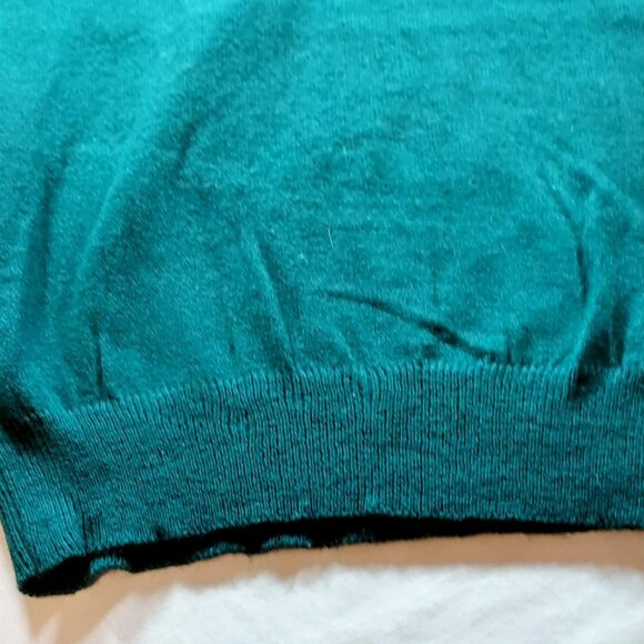 Vintage Womans Sweater Bee by Banff Hunter Green Sz S Turdle Neck Long Sleeves - Picture 5 of 8